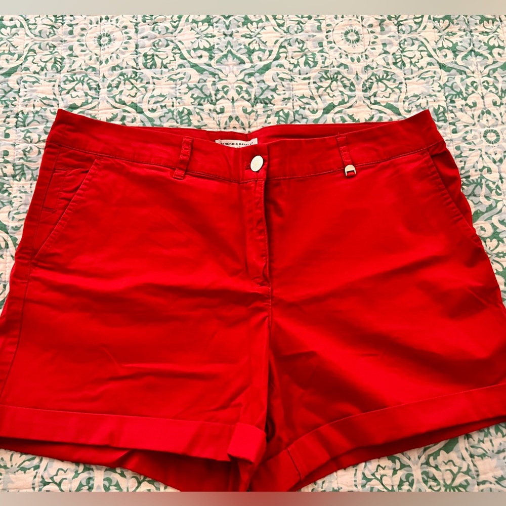 Katherine Barclay Red High Waist Shorts